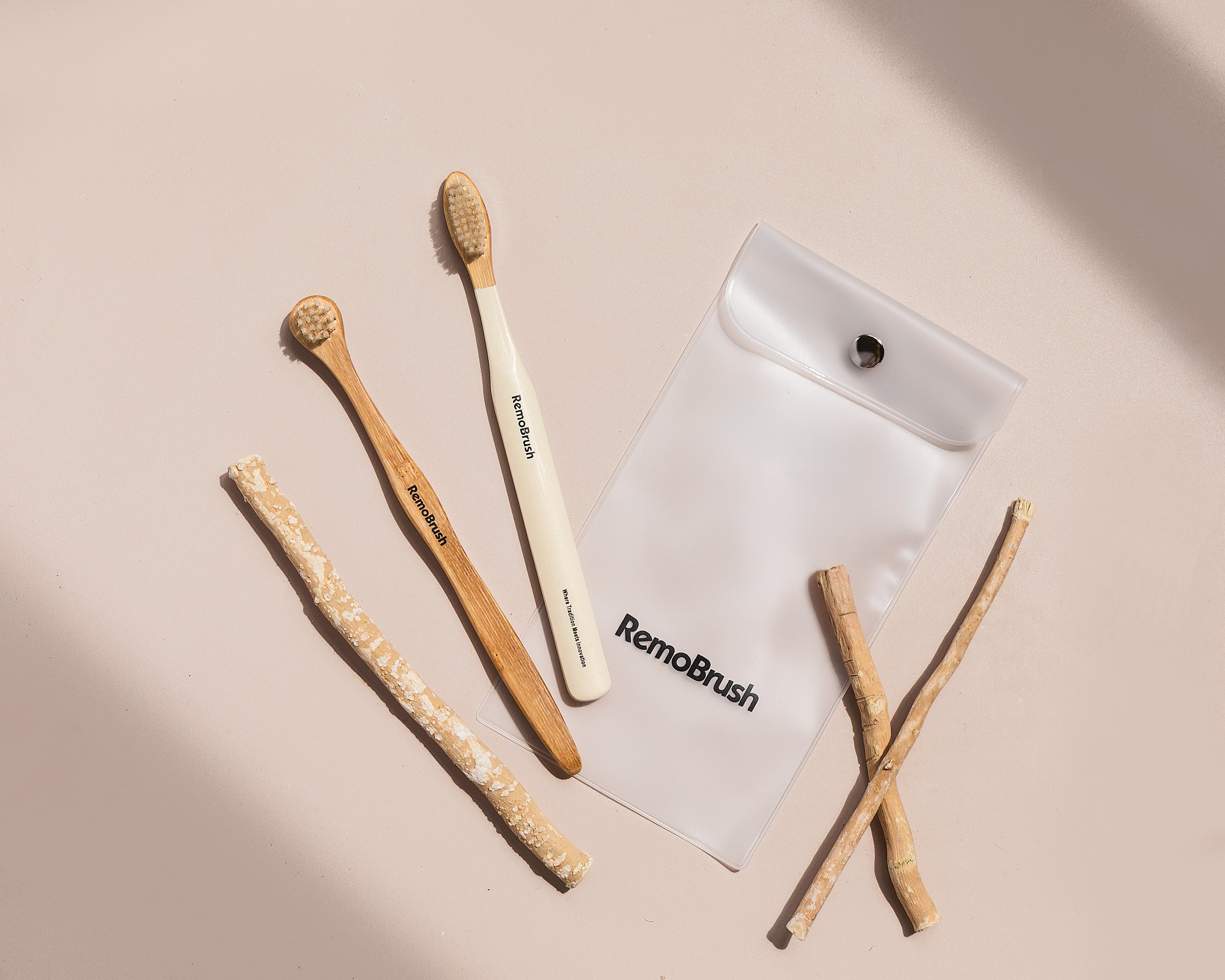 No Plaque Just Miswak (RemoBrush + Tongue Brush + Miswak + Travel Pouch)