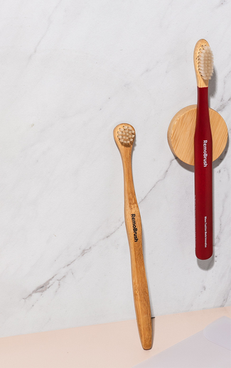 1 RemoBrush and 1 Miswak Bristles Tongue Brush