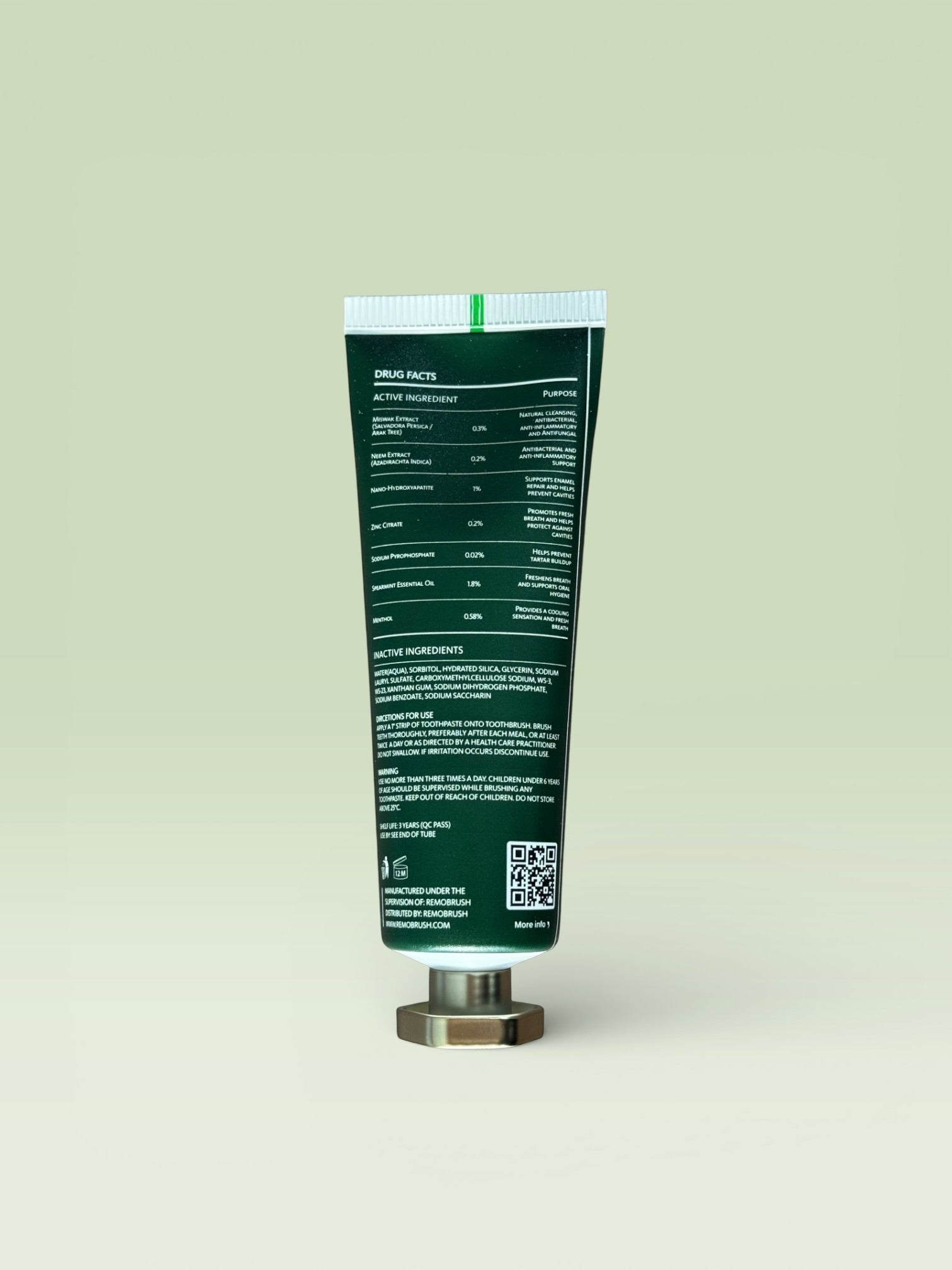 RemoBrush Natural Miswak & Neem Toothpaste (Halal Certified)