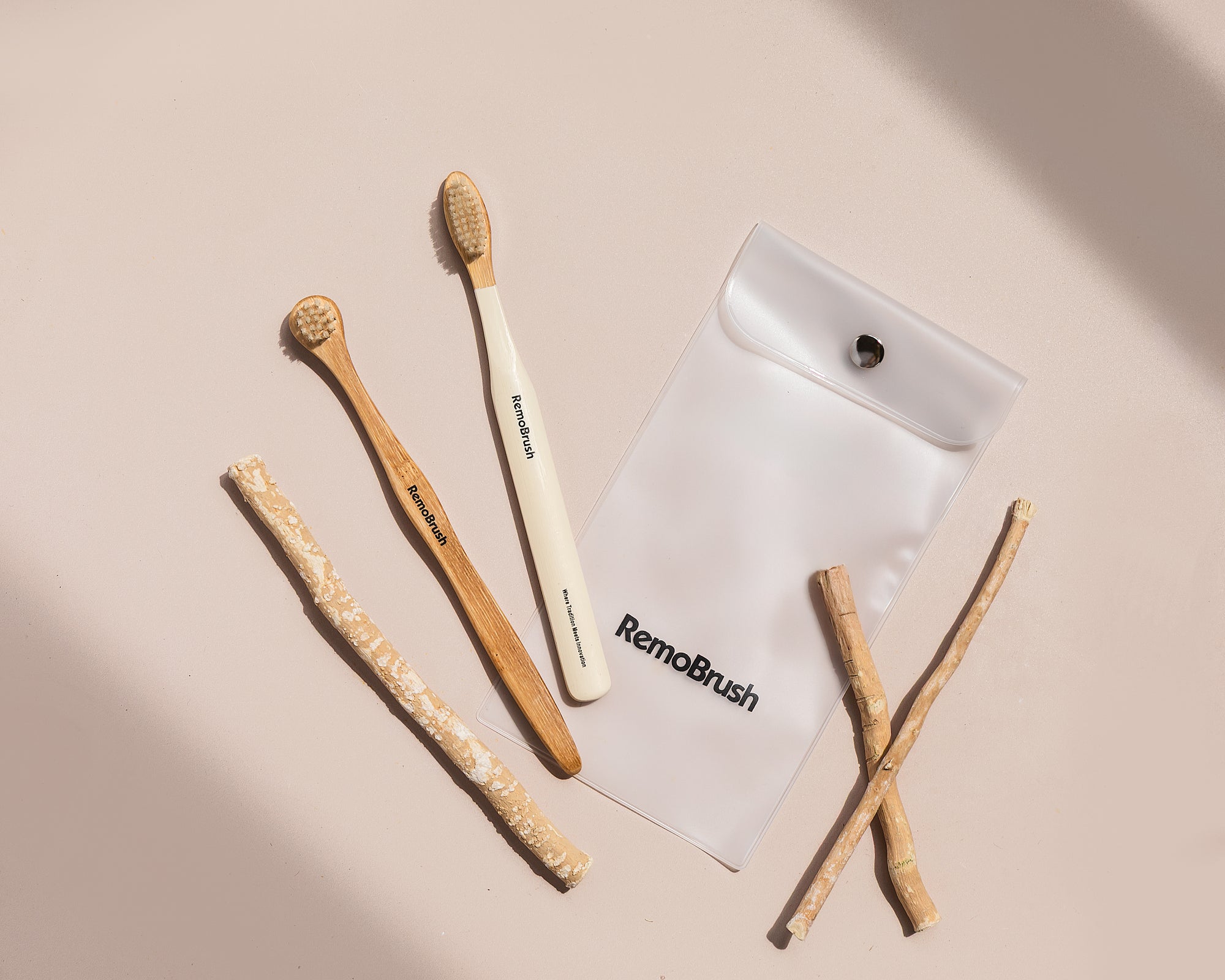 No Plaque Just Miswak (RemoBrush + Tongue Brush + Miswak + Travel Pouch)