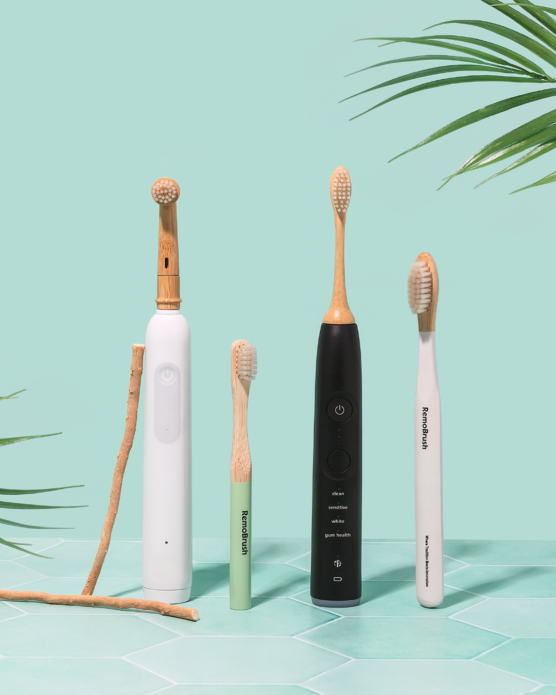 Miswak-Infused Electric Bamboo Toothbrush Heads (2-Pack)
